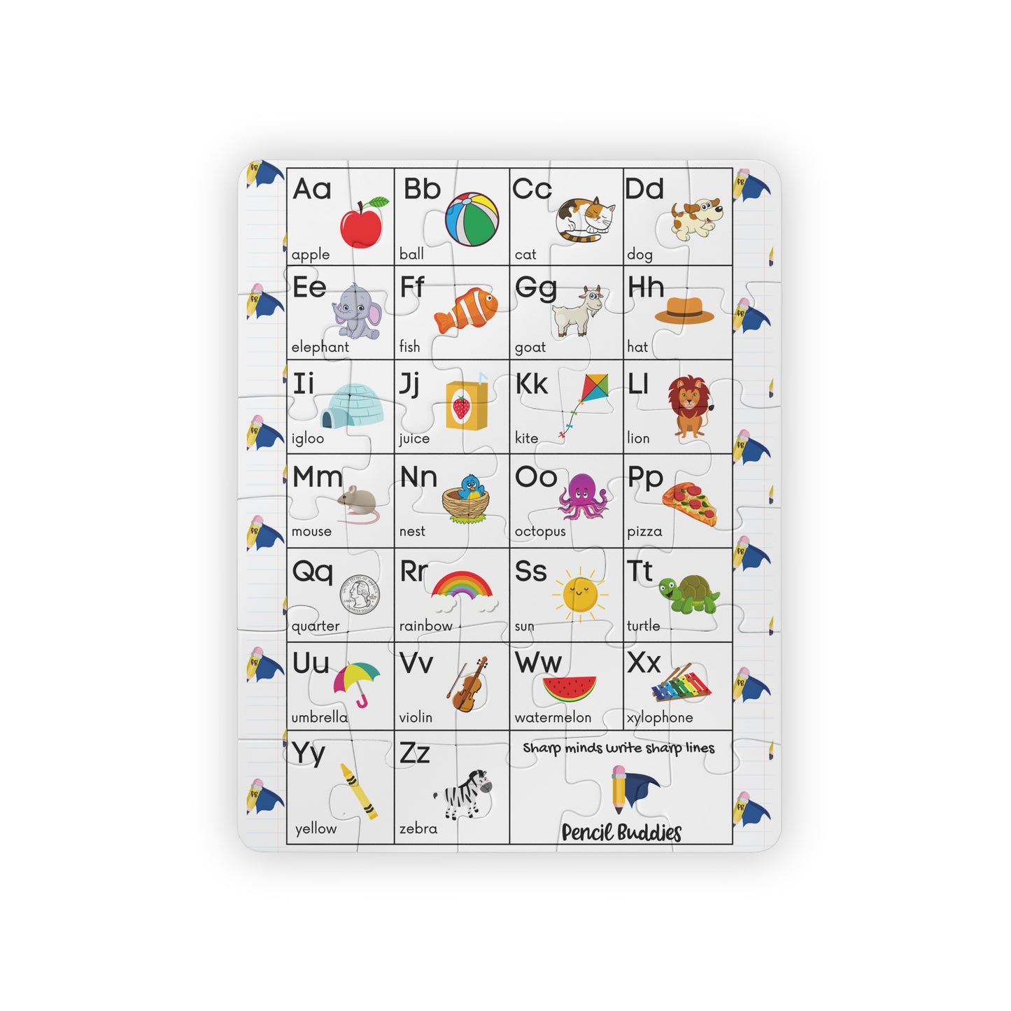 Kids' Puzzle, 30-Piece - Pencil Buddies