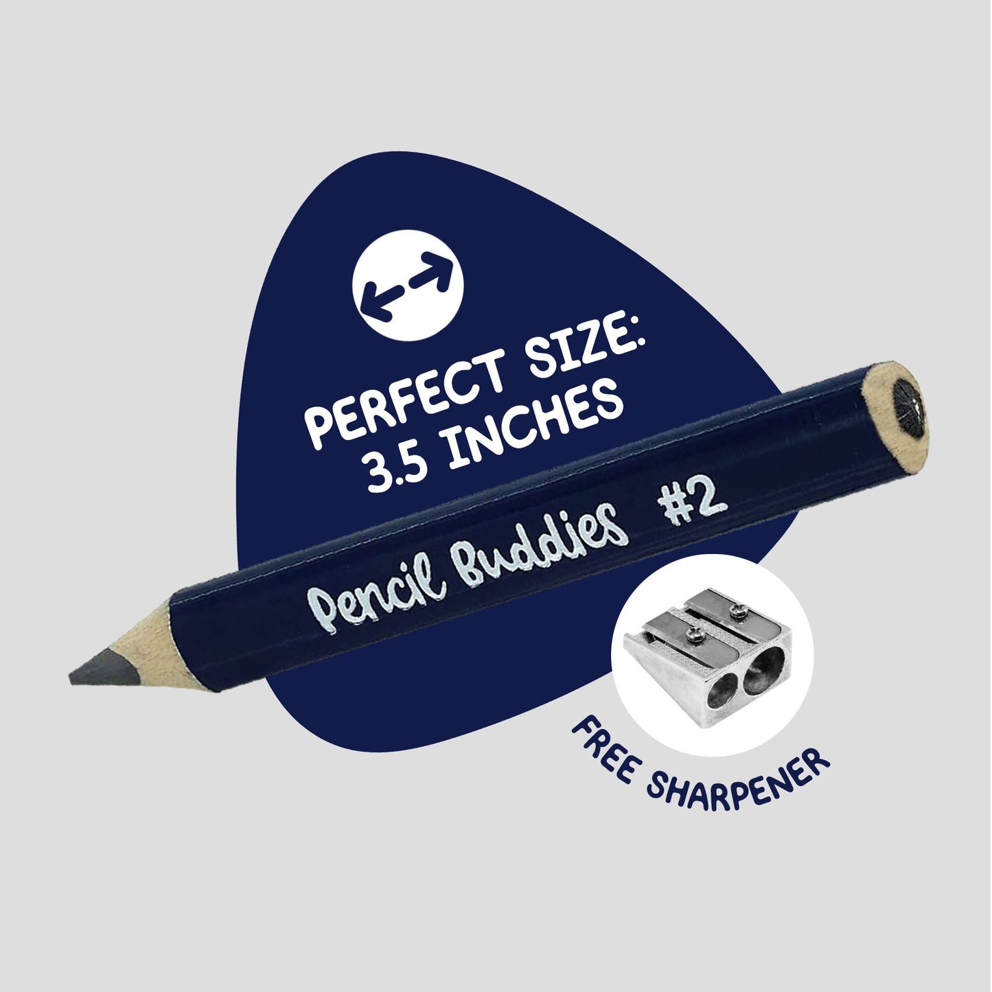 Short Triangular Kids Pencils (Set of 8) Navy Blue - Pencil Buddies
