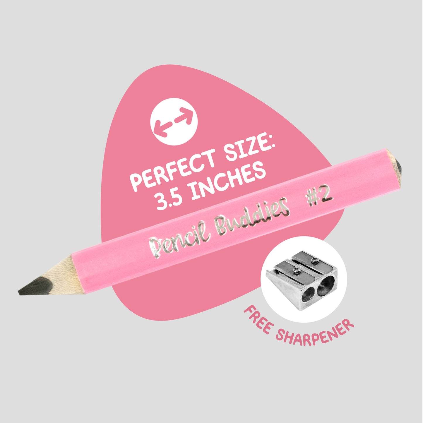 Short Triangular Kids Pencils (Set of 8) Pink - Pencil Buddies