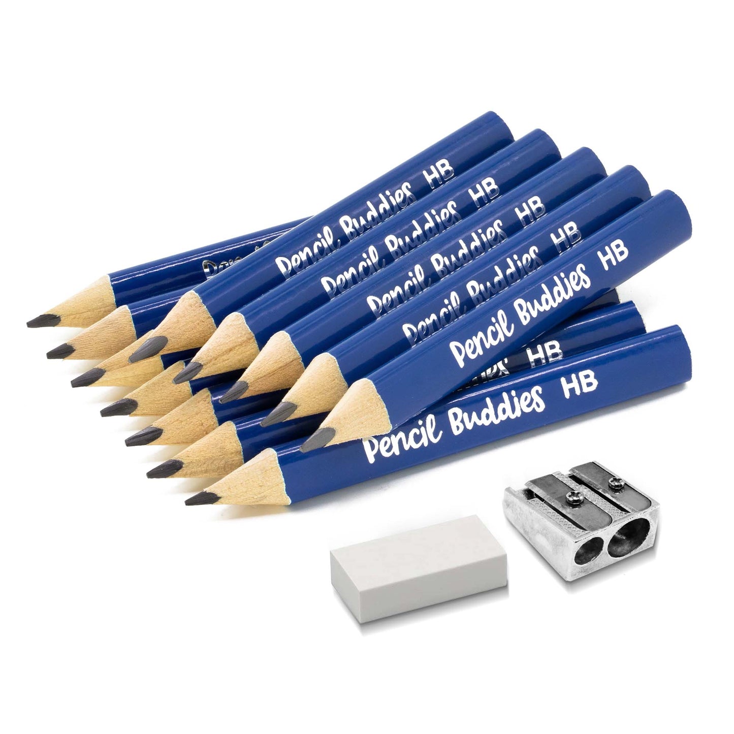 Jumbo Short Triangular Kids Pencils (Set of 12) Light Blue - Pencil Buddies