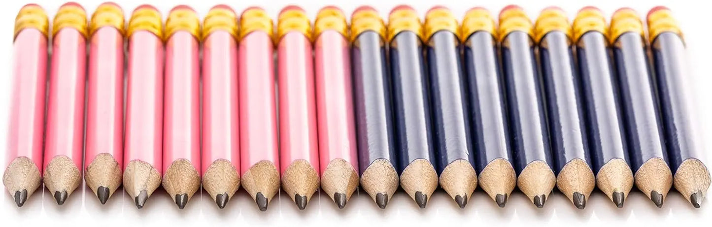 Short Triangular Pencils (72 Pack) Navy & Pink - Pencil Buddies