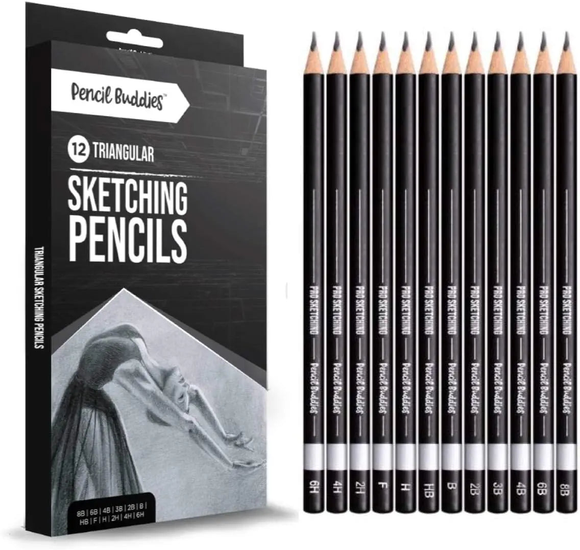 Triangular Sketch Pencils 8B-6H (Set of 12) - Pencil Buddies
