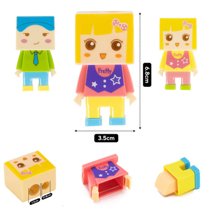 Short & Fat 3.5” Triangular Pencils – 3MM Core (Set of 12 w/ Buddy Sharpener) Multi-Color - Pencil Buddies